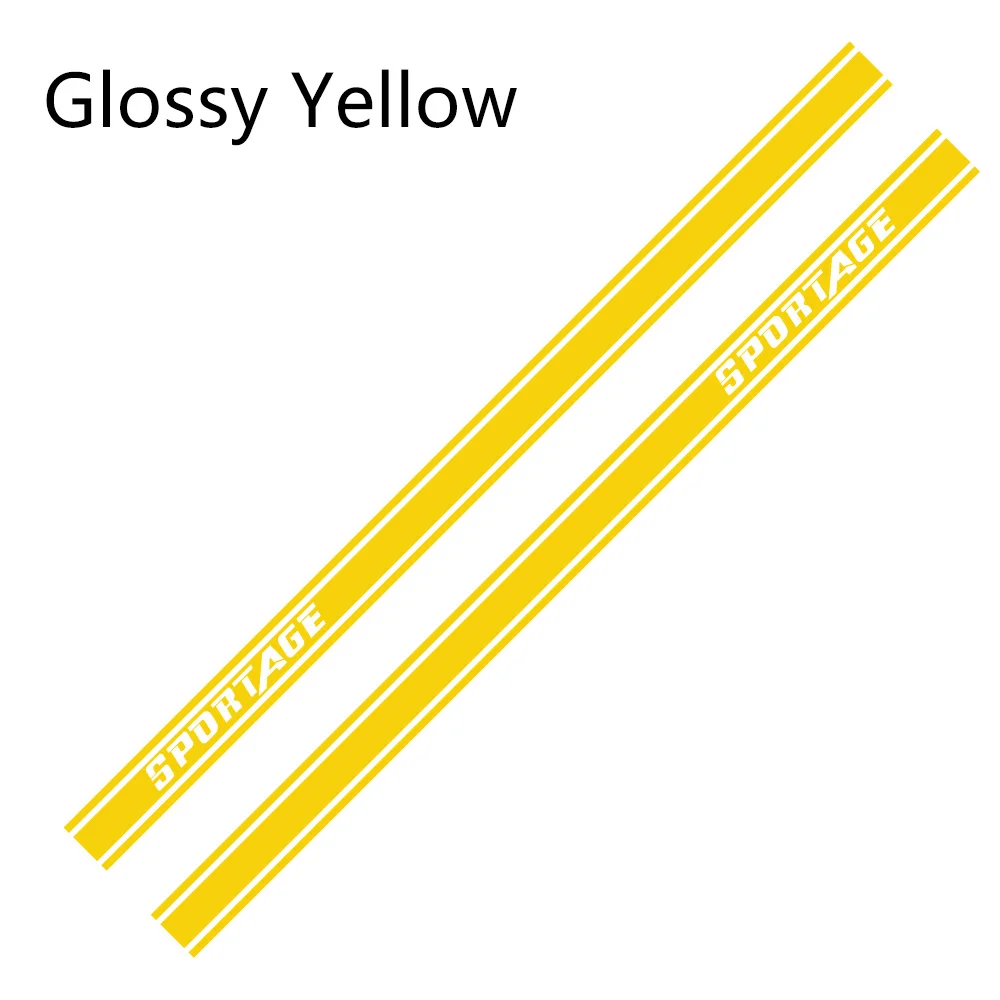 Glossy Yellow Автомобильные наклейки длинные Боковые Полосатые наклейки DIY Авто Виниловая пленка Стайлинг наклейки гоночный Стайлинг для KIA SPORTAGE Тюнинг автомобиля аксессуары - Название цвета: Glossy Yellow