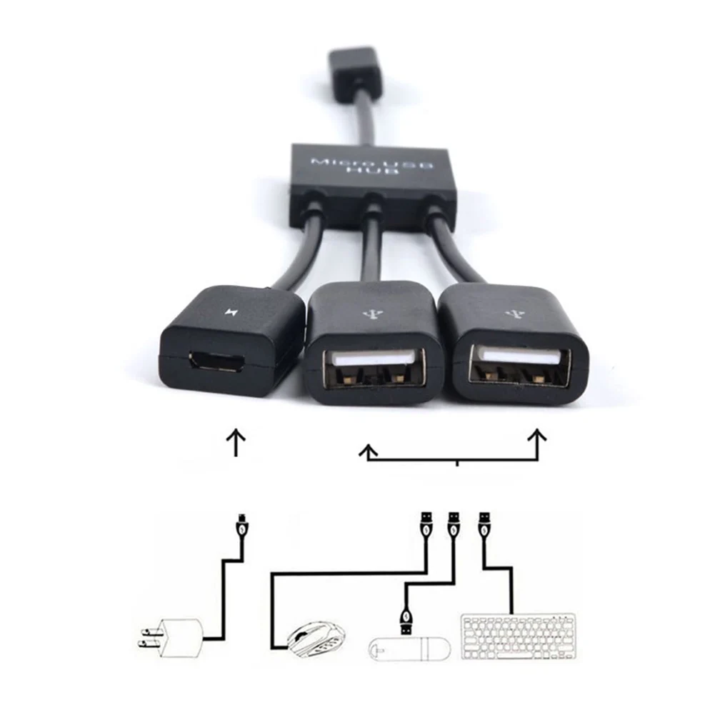 Новинка Лидер продаж 3 в 1 микро USB зарядка OTG концентратор кабель адаптер