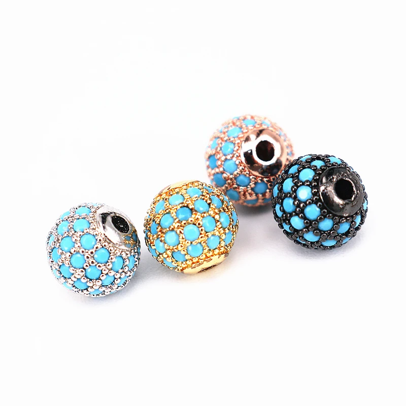 12 шт./лот удачи Jewel мигающий с большим количеством бусин Micro Pave CZ для DIY браслет