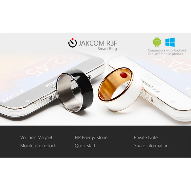 Jakcom(MJ02) умное кольцо удобное R3 R3F таймер 2 волшебных пальца NFC водонепроницаемое кольцо для смартфона белый черный цвет с коробкой
