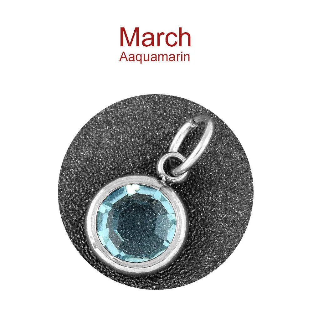 March Высокое качество, 12 шт./лот, смешанный камень, шарм, 7 мм, для Diy, персонализированное ожерелье и браслет, нержавеющая сталь, Созвездие камня - Окраска металла: March