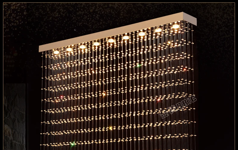 Светодиодная хрустальная люстра для ресторана прямоугольная лампа перегородка