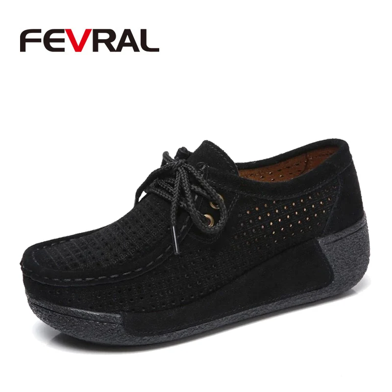 Black FEVRAL/женские лоферы на плоской платформе со шнуровкой Элегантные замшевые мокасины с бахромой повседневная женская обувь без шнуровки Мокасины с кисточками - Цвет: Black