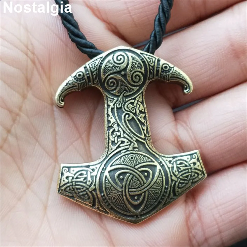 Ностальгия Тор молот Ворон амулет Triskele Triskelion символ Троицы большой кулон