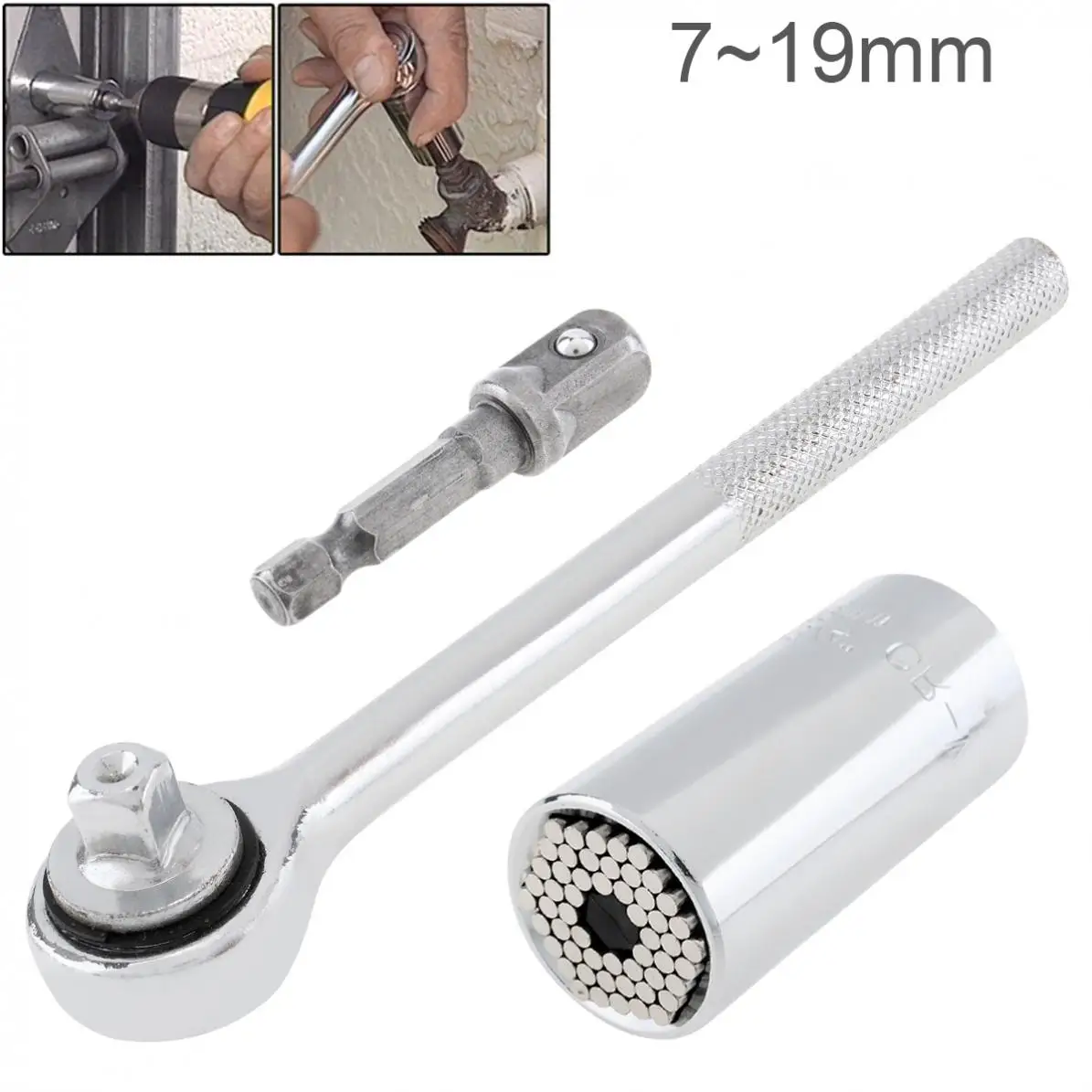 3 шт./лот универсальный ключ Торцевая головка гаечный 7-19 мм трещотка набор сверл