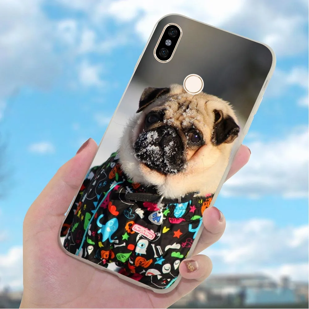 Мягкий чехол для телефона из ТПУ Redmi Note 7 с рисунком мопса 4X A2 A1 4A Plus 5A Prime 6A 6 Pro Xiaomi Mi