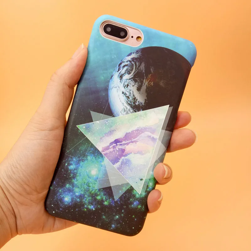 Новый Геометрия звезд земли матовый чехол для iPhone X 10 ультра тонкий жесткий