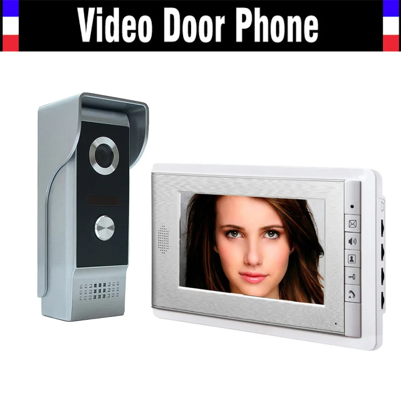7 Inch Screen Color Video Door Phone Intercom System Video Door Phone Intercom Doorbell Kit IR Night Vision 1 Camera 1 Monitor