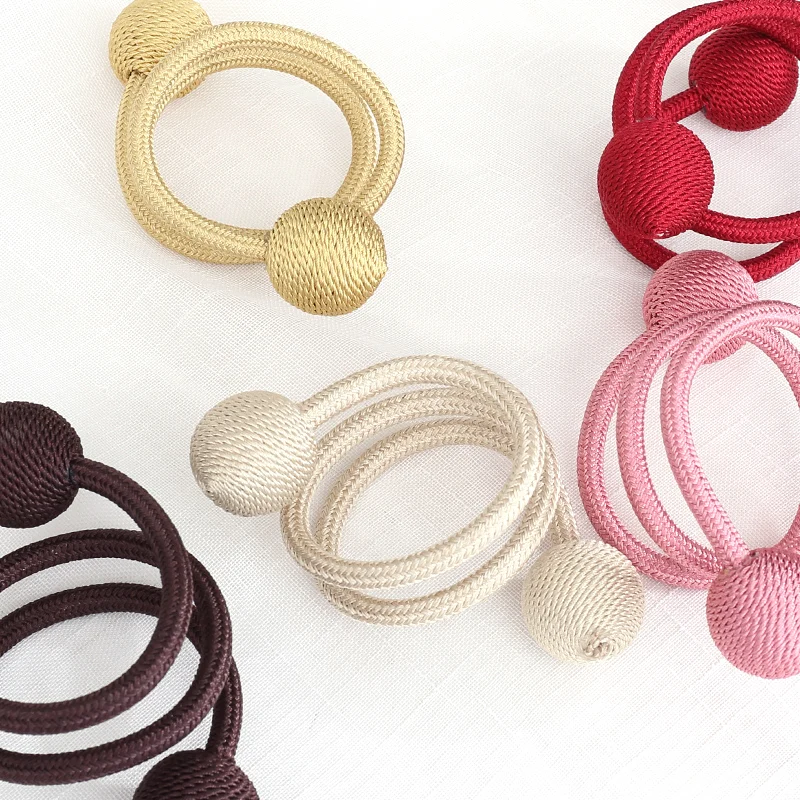 

2Pcs/set Curtain Tiebacks Plush Alloy Hanging Belts Ropes Curtain Holdback Buckles Clasp Clips Curtain Accessories Holder Decor