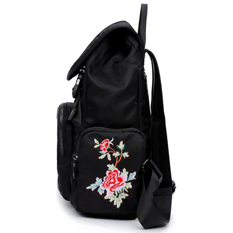 Китайский Стиль цветок Вышивка Рюкзаки для подростка Обувь девочек Mochila Feminina Для