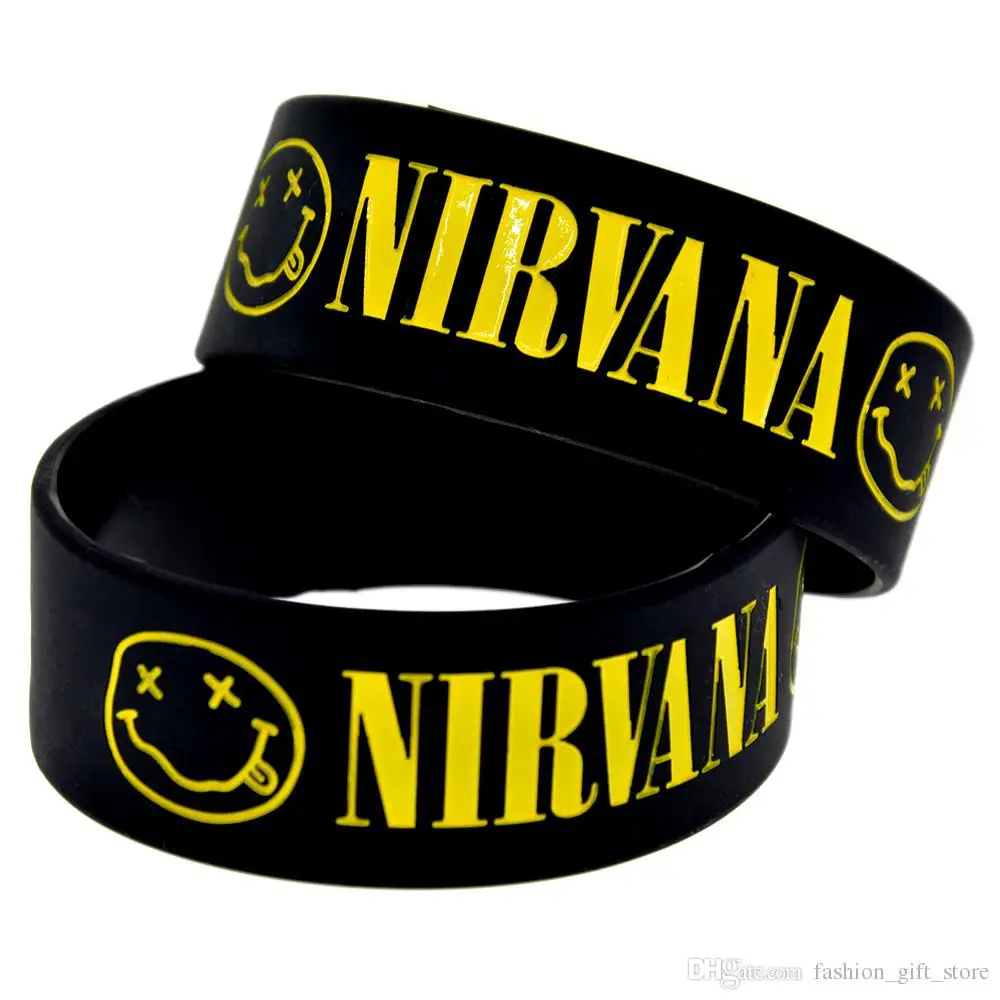 1 шт Черный Тисненый Nirvana силиконовый браслет для музыкального концерта