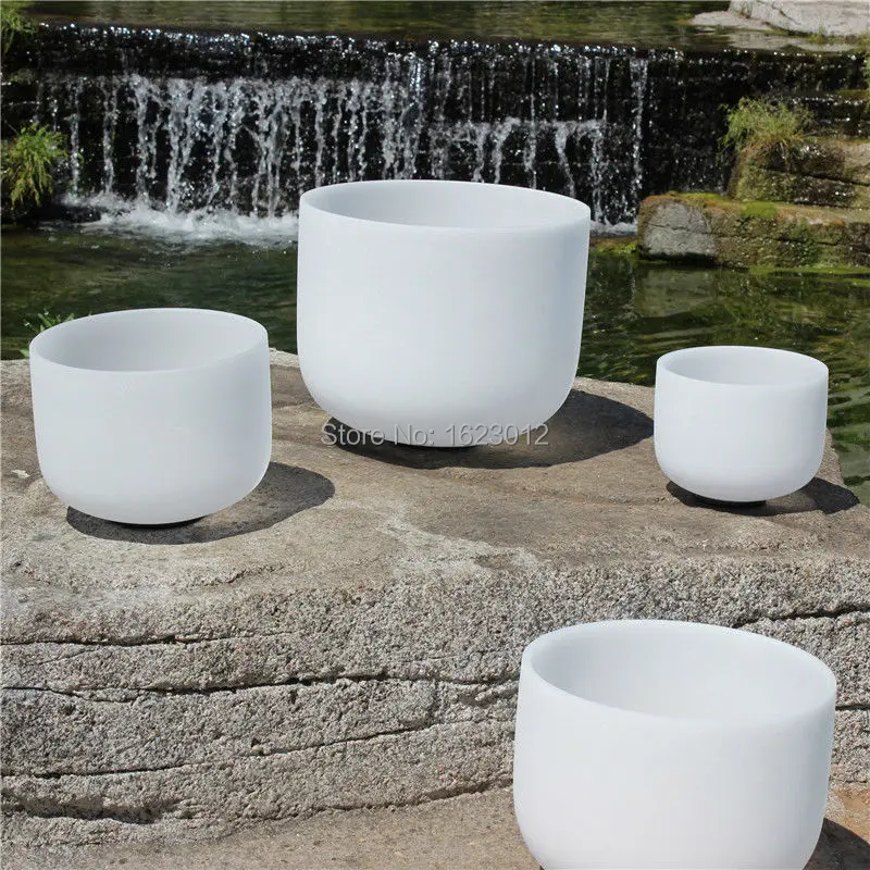 

8 inch chakra white quartz singing bowl set 432hz,7 pieces with CDEFGAB