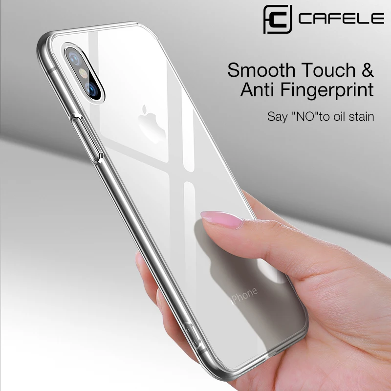 Чехол для телефона Cafele из закаленного стекла iPhone XS MAX стекло и края ТПУ прозрачный