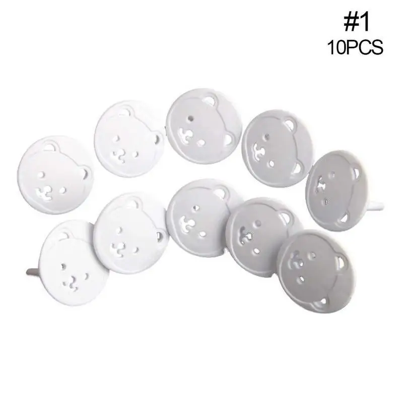 Ivory white 10 шт./компл. медведь ЕС Мощность розетка электрическая розетка Защитная крышка детские безопасности с защитой от поражения электрическим током Вилки Защитная крышка - Цвет: Ivory white