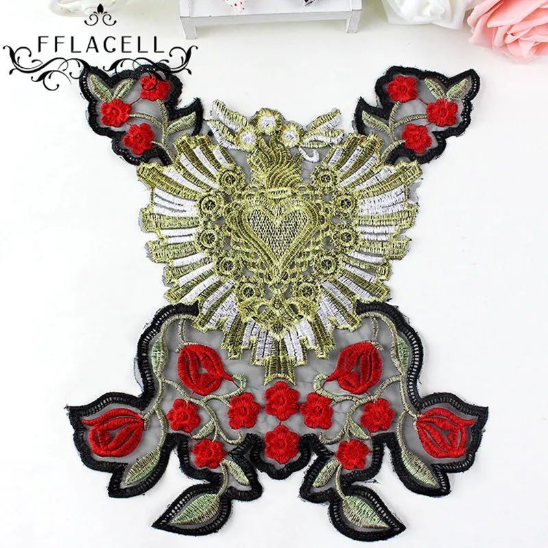 Золотые металлические мотивы FFLACELL воротник шнур кружевная вышитая Венецианская