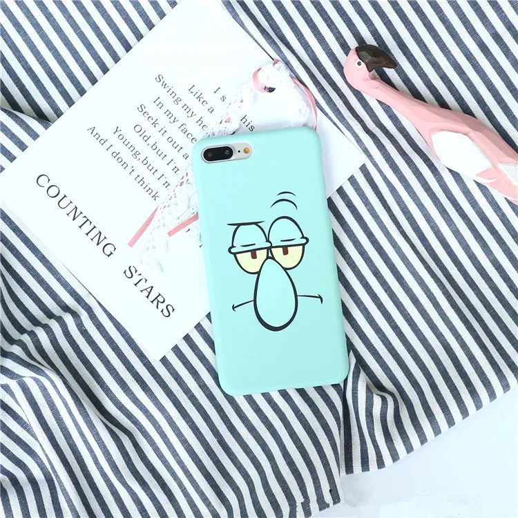 greenpink Half pack Phone Cases for IPhone 6 6s 7 8 plus X XS Interest Comic face Big nose Slobber Frosted Cover pc hard Fundas |