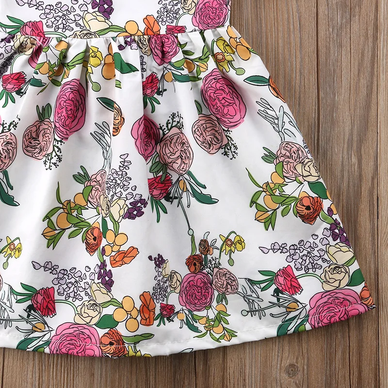 Summer Dress 2018 New Toddler Kids Baby Girl Floral Tutu Midi Dresses Princess Child Sundress Clothes 2-7Y | Детская одежда и