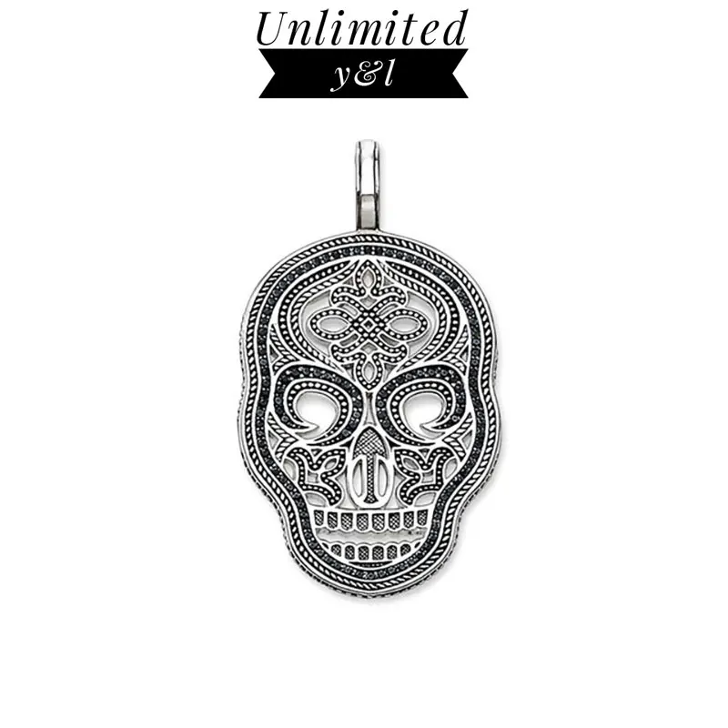 

Подвески в виде маски черепа для ожерелья для женщин и мужчин Томас Стиль Черный CZ Скелет Серебряный Узел Мода DIY ювелирные аксессуары 2018 Но...