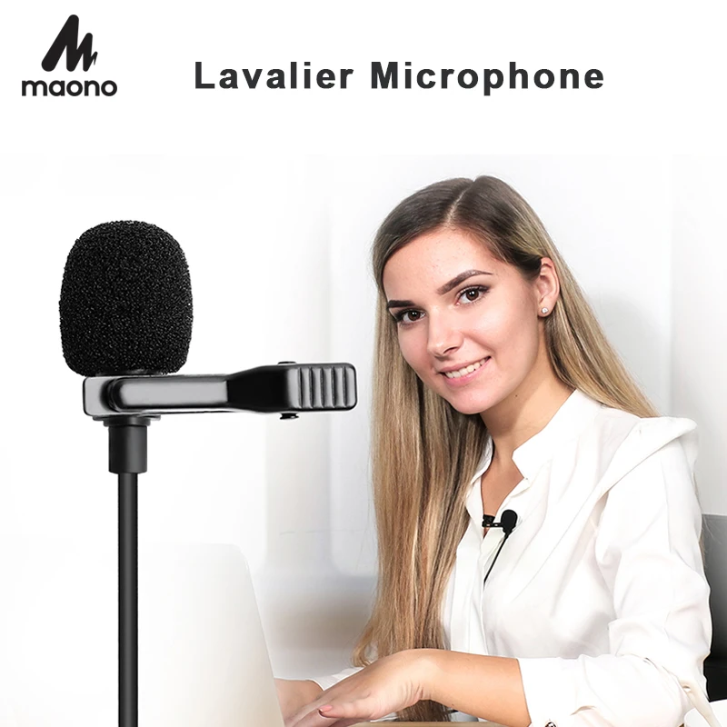 Мини микрофон MAONO Lavalier портативный конденсаторный с зажимом отворотом проводной