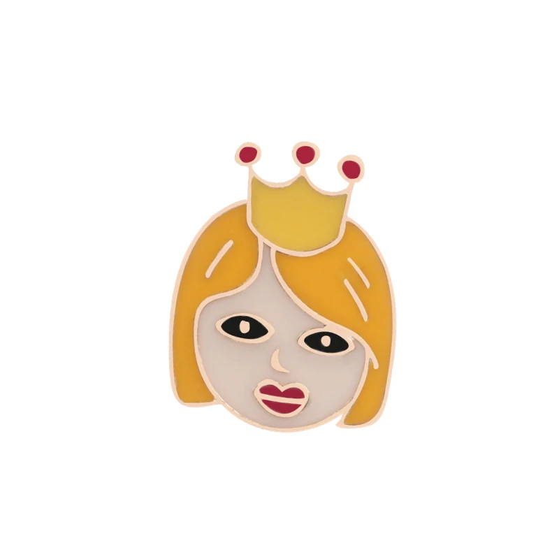 Princess Новая мода мультфильм принцесса губная помада палочка металлическая эмалированная брошь-кнопка Леди пара милый воротник куртки значок для рюкзака ювелирные изделия подарок - Окраска металла: Princess