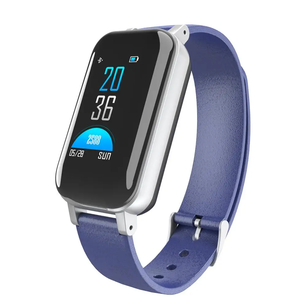 Blue Новинка, Смарт-часы, Bluetooth, наушники для мужчин и женщин, мониторинг сердечного ритма, артериального давления, LEMFO, M1, Смарт-часы для мужчин, для Android IOS - Цвет: Blue