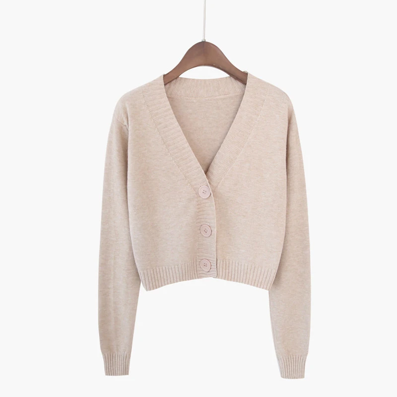 Вязаные кардиганы новинка 2019 осенняя Женская мода повседневный Однотонный