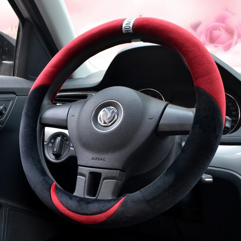 Plush Stretch- On Vehicle Steering Wheel Cover Classic Black Car Protector | Автомобили и мотоциклы