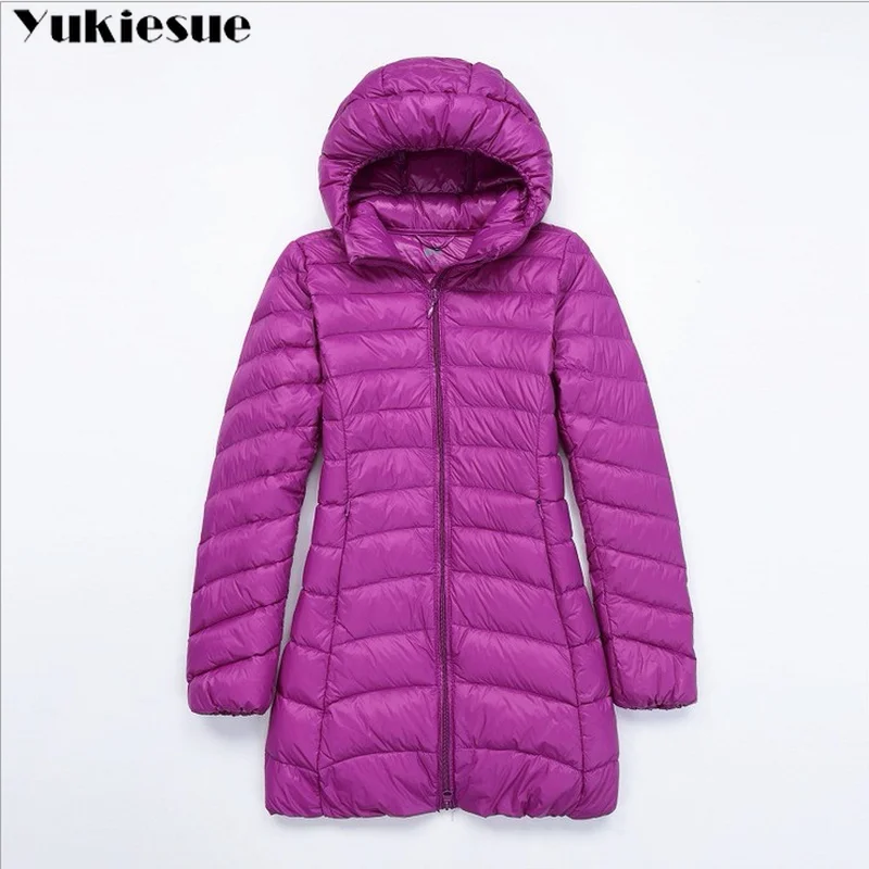 Новинка 2018 осенне-зимняя женская куртка на утином пуху S ~ 3XL облегающие парки