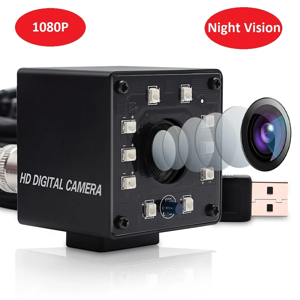 

USB-камера ELP Sony IMX323 с функцией носветильник видения, 1080P, 30 кадров в секунду