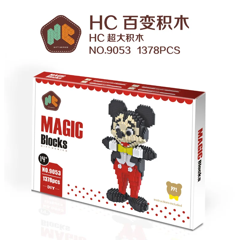 HC магические блоки Минни DIY Строительные кирпичи милый мультфильм аукциона фигурки Микки Модель Детские игрушки аниме Juguetes подарки для девочек 9050