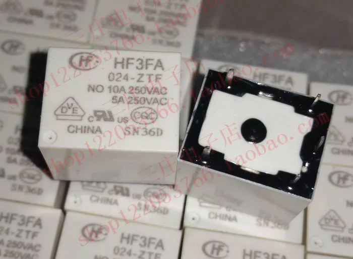 Реле HF3FA 024-ZTF стандартное 10 А 5-контактное