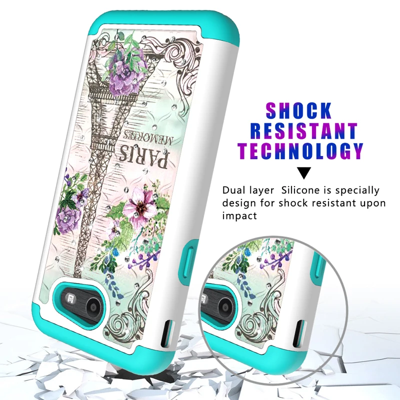 Блестящий Алмазный чехол для Samsung J3 Emerge SM J327 Prime Прочный гибридный защитный J327A J327R4