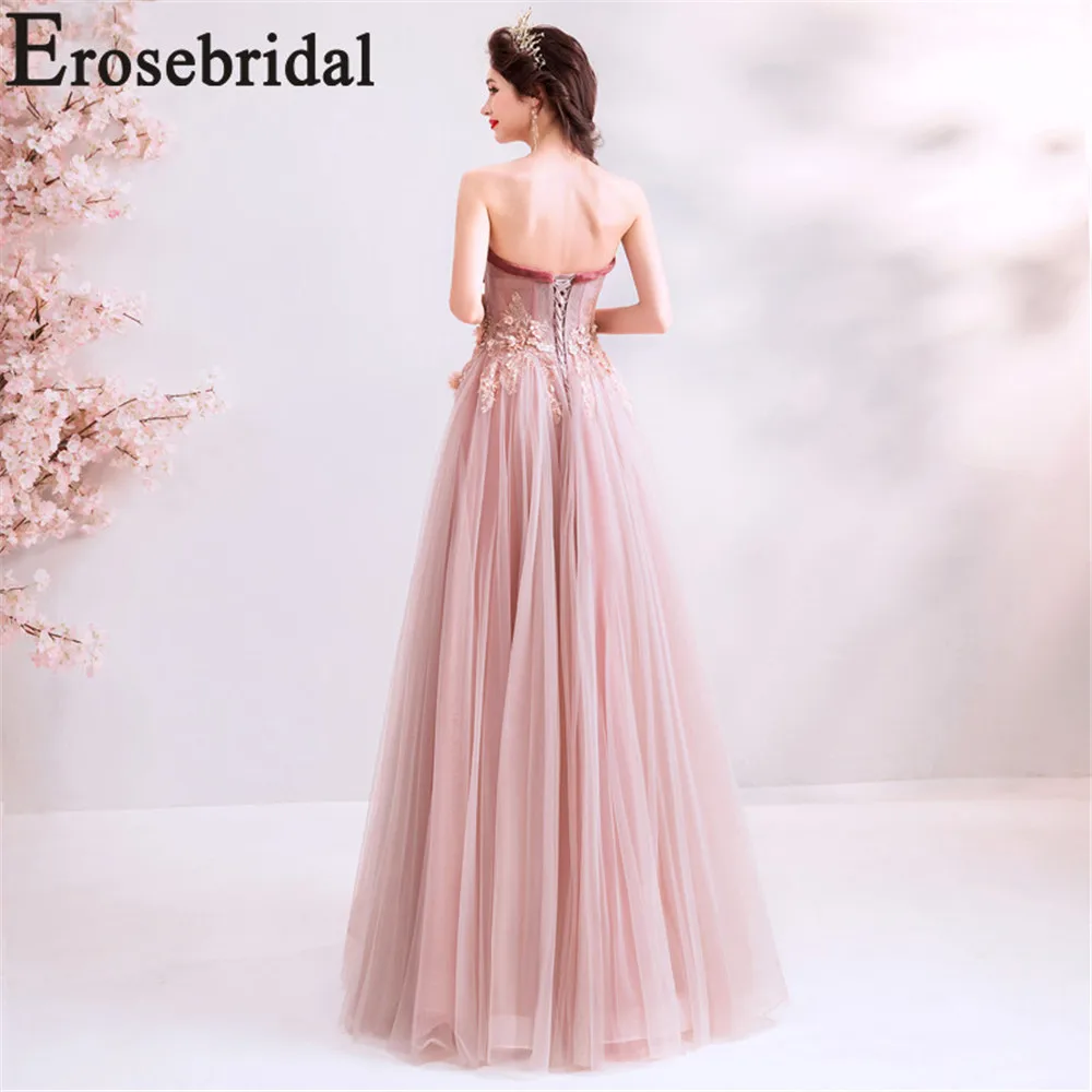 Женское платье без бретелек Erosebridal длинное формальное вечернее с объемным