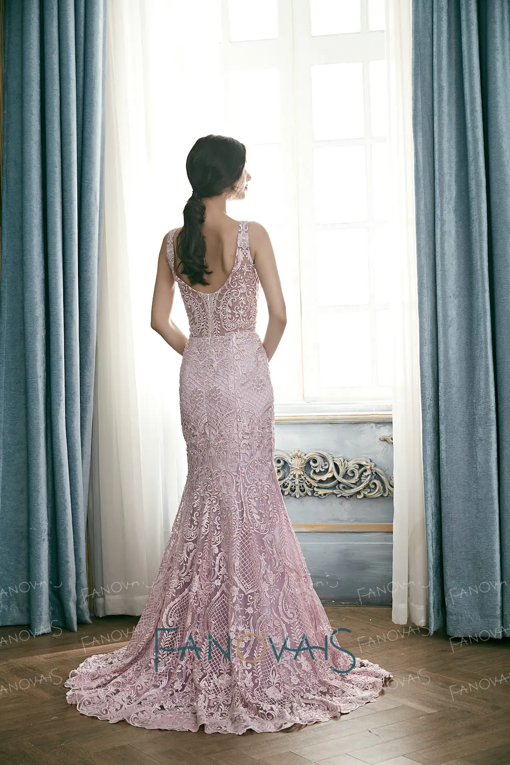 Светло-фиолетовые вечерние платья 2019 кружевные со съемным шлейфом Vestido De Festa Robe