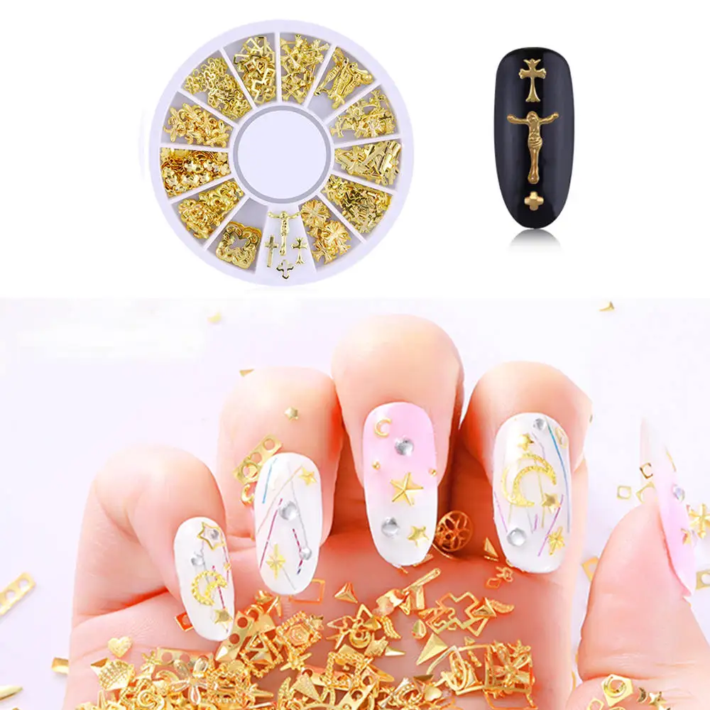 1 лист Nail Art Rhinestone украшения DIY 3D ногтей аксессуары Звезда Луна ажурные ногтей Декоративная заклепка ювелирные изделия
