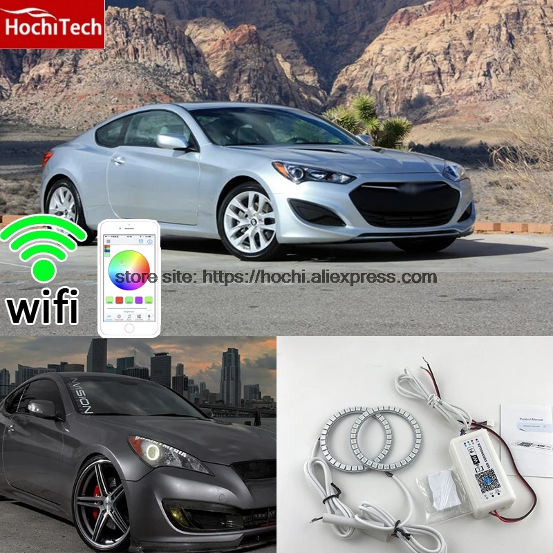 HochiTech отличный RGB многоцветный набор колец halo автомобильный Стайлинг для Hyundai Genesis
