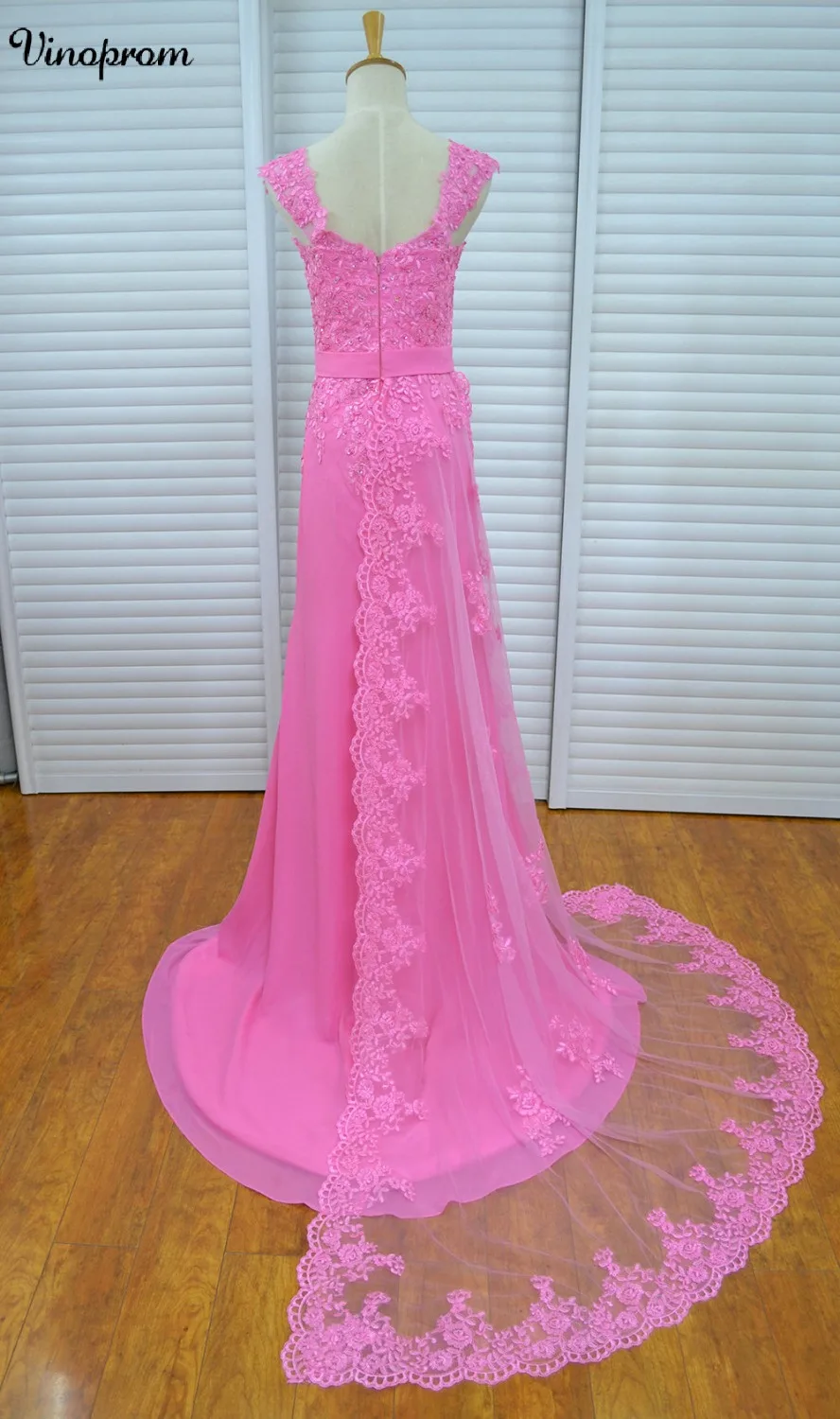 Реальные фотографии облегающее шифоновое платье цвета фуксии для выпускного