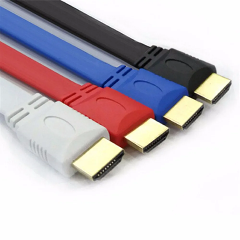 Высокоскоростной плоский HDMI кабель с поддержкой 3D разрешения Ethernet 1080P Аудио