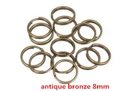 antique bronze 8mm SAUVOO 200 шт. антикварных бронзовых морских звезд, серебряный, золотой, родиевый Цвет прыгать Разделение кольцо двойной петли Dia 4/6/8/10 мм для самостоятельного изготовления ювелирных украшений разъем - Цвет: antique bronze 8mm
