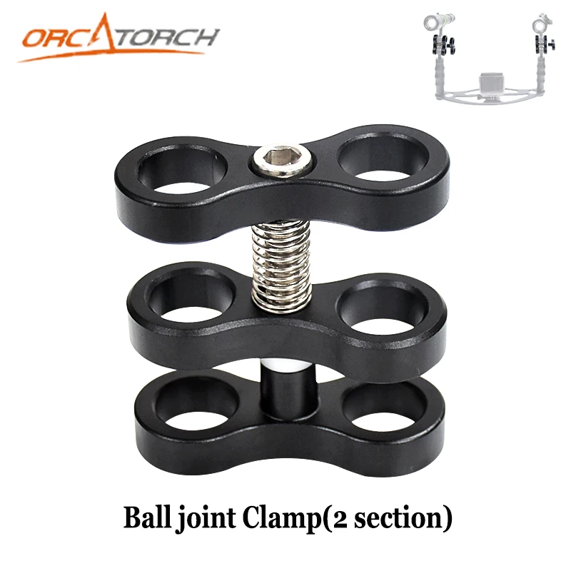 

2PCS/LOT Aluminum Ball Joint Arms 2 Section Ball Joint Clamp Fill Light Lamp Holder For Diving Underwater Photography Torch