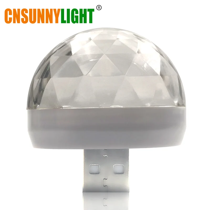 White with USB CNSUNNYLIGHT LED Car USB Atmosphere Light DJ RGB Mini Colorful Music Sound Lamp USB-C Phone Surface for Festival Party Karaoke - Испускаемый цвет: White with USB