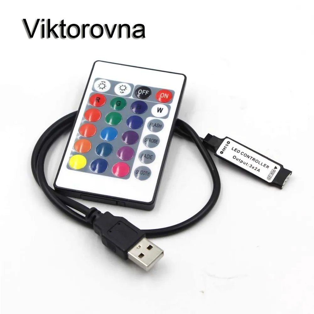 USB RGB пульт дистанционного управления 5-24 В IR 24key беспроводной светодиодный диммер