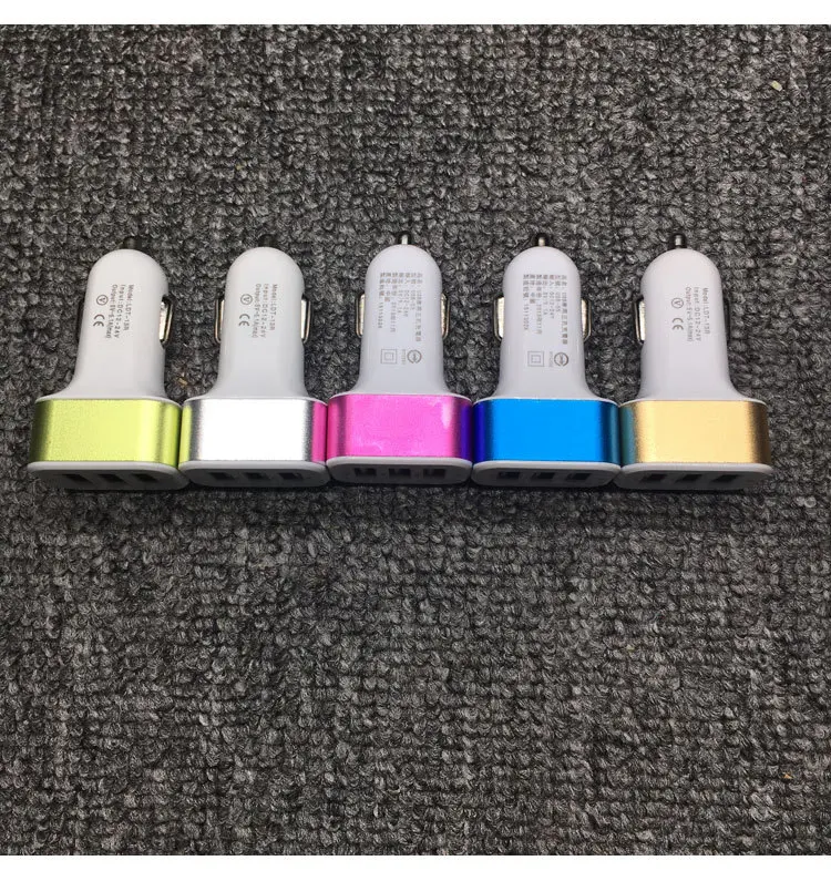 WGX Новый DC 5 0 V 2.1A/2A/1A Автомобильный Универсальный 12V 24V до 5V 3 Порт USB зарядное