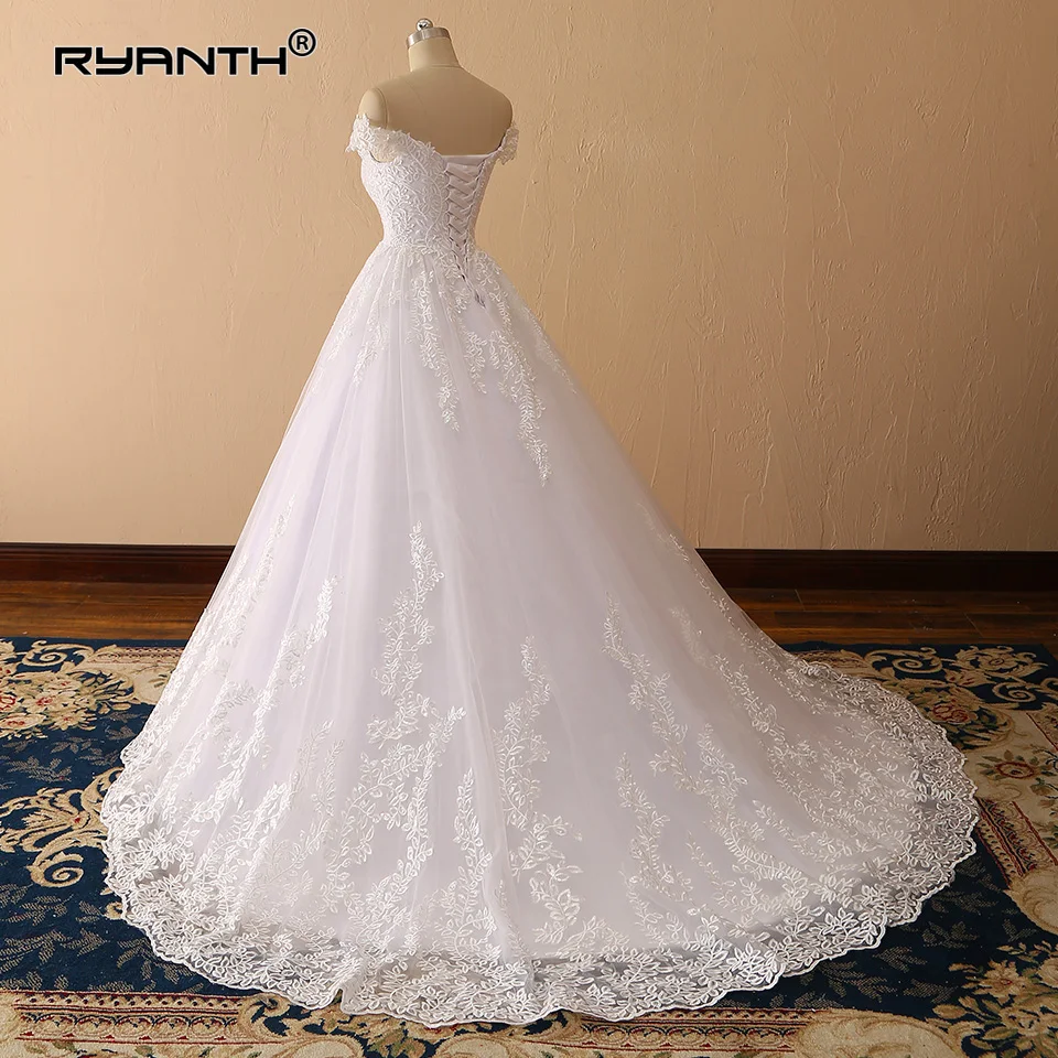 Cheap Robe De Mariage Sexy Off The Shoulder Lace Ball Gown Wedding Dress 2019 Hot Sale Vestido de Noiva Custom Made | Свадьбы и