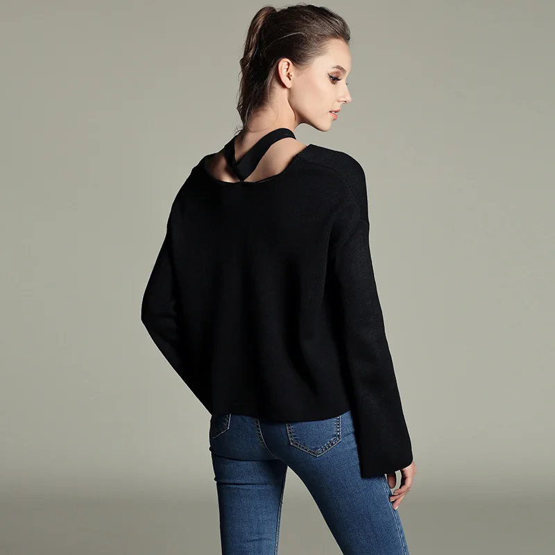 Joy Capita European Sweaters 2017 Knitted Solid Women Full Sleeve Pullovers Casual Plus Size Sweater | Женская одежда