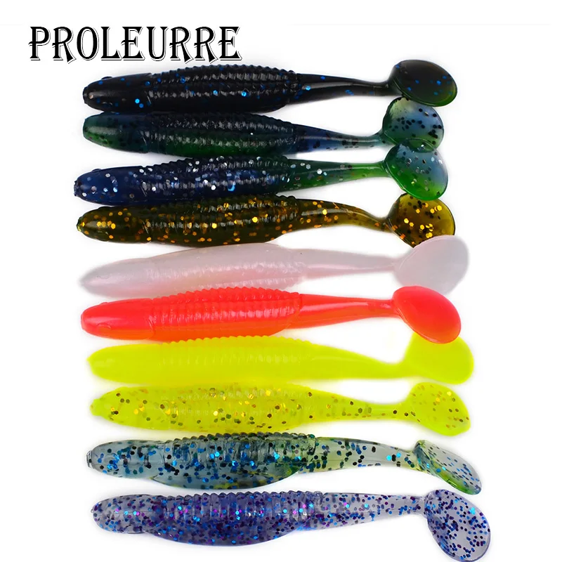 

Proleurre 10Pcs 6g 95mm Pesca Artificial Soft Lure Japan Shad Worm Swimbaits Jig Head Fly Fishing Silicon Rubber Fish