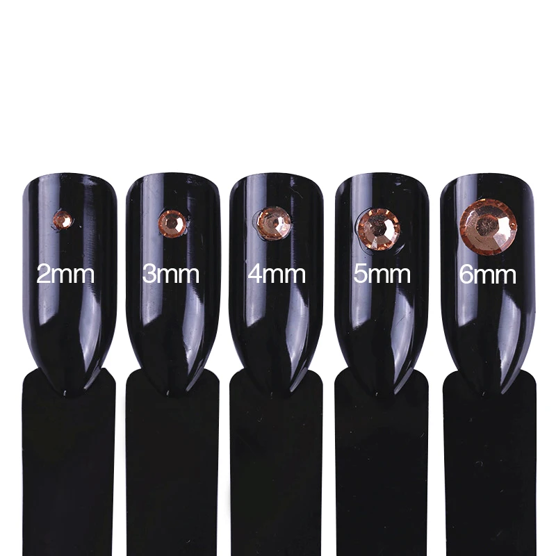 1000 искусственные Стразы для ногтей с плоским основанием разные размеры цвета