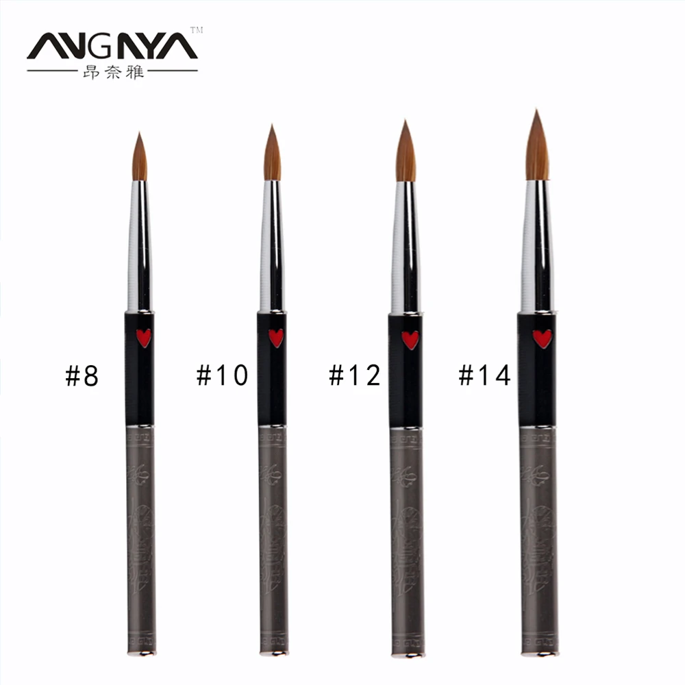 Новая акриловая кисть ANGNYA для ногтей изысканный дизайн металлическая ручка