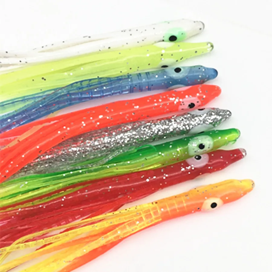 20Pcs*4cm/5cm/6cm/7cm Luminous Needle-shaped Squid Skirts Soft Octopus Baits Lures Tackle Craft for Jigging