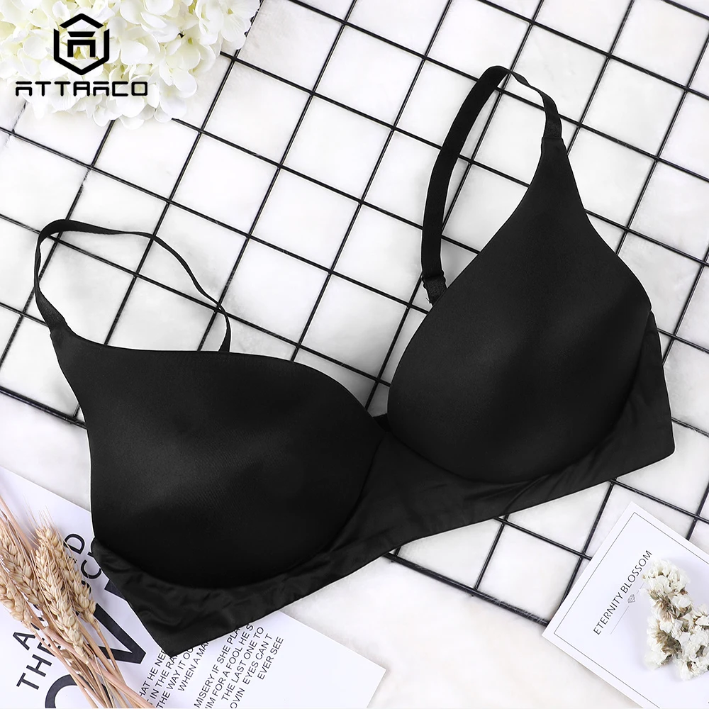 

Attraco Women's Everyday Bra Thicken Lightly Padded T Shirt Bra